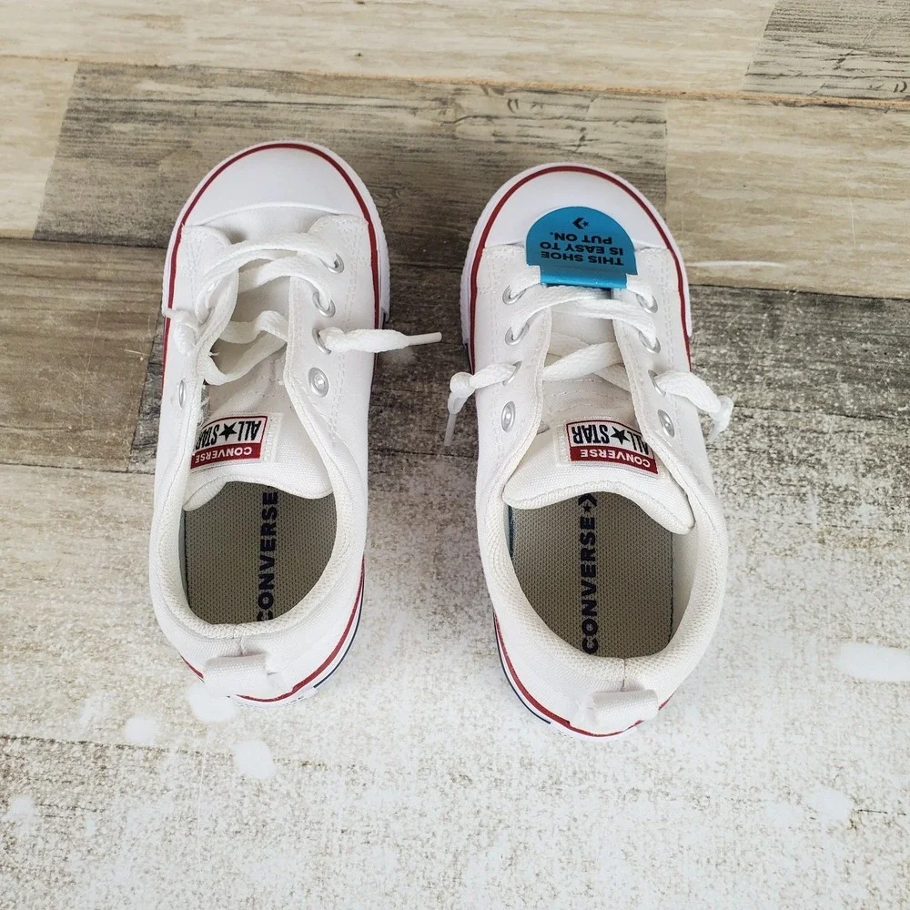 Converse Chuck Taylor All Stars Boys Shoes Sz 10 White Comfort Lace Up Sneakers